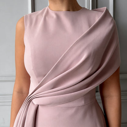 Women’s Elegant Draped Top and Maxi Skirt Set for Wedding