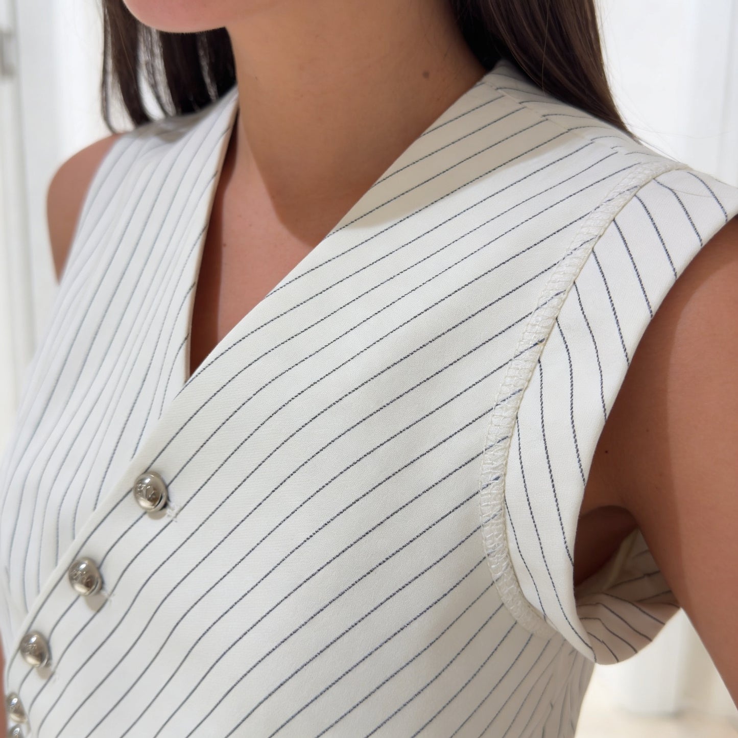 Women’s Striped Vest and Wide Leg Pants Set for Office Wear