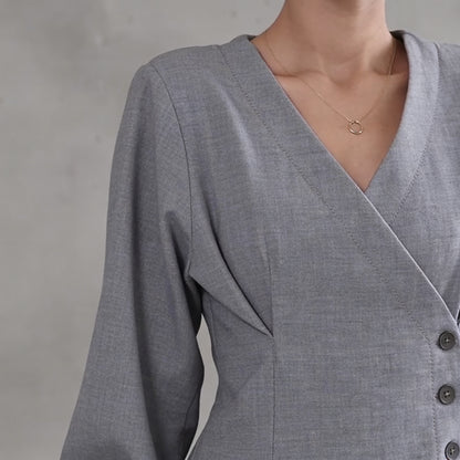 Women’s Elegant Blazer and Wide Leg Pants Set for Office Wear