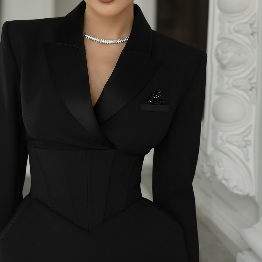 Women’s Long Sleeve Mini Blazer Dress for Elegant Party Wear