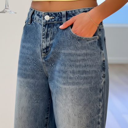 Women’s Vintage Wide Leg Denim Jeans for Casual Streetwear