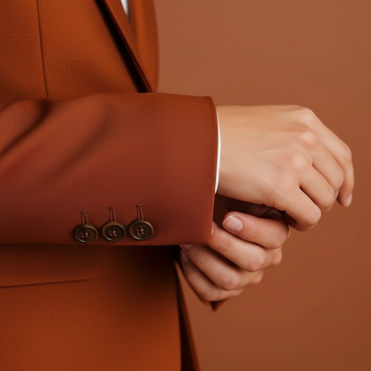 Women’s Single Breasted Blazer and Straight Leg Pants Suit Set