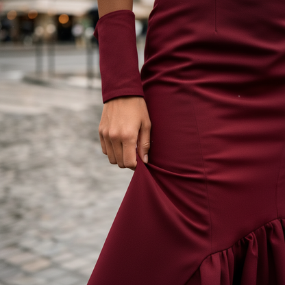 Women’s Elegant Shirt and Maxi Skirt Set for Formal Occasion Wear