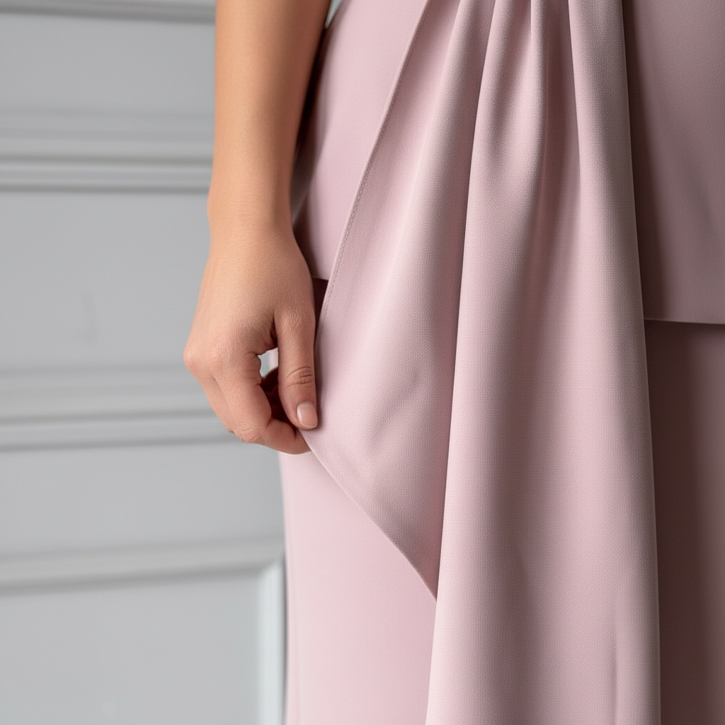 Women’s Elegant Draped Top and Maxi Skirt Set for Wedding
