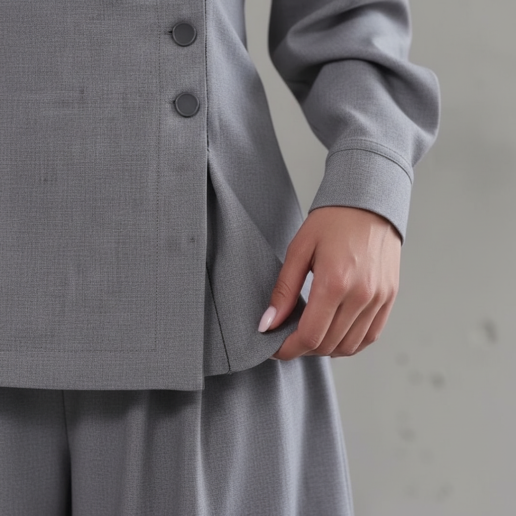 Women’s Elegant Blazer and Wide Leg Pants Set for Office Wear