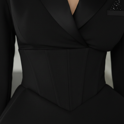 Women’s Long Sleeve Mini Blazer Dress for Elegant Party Wear