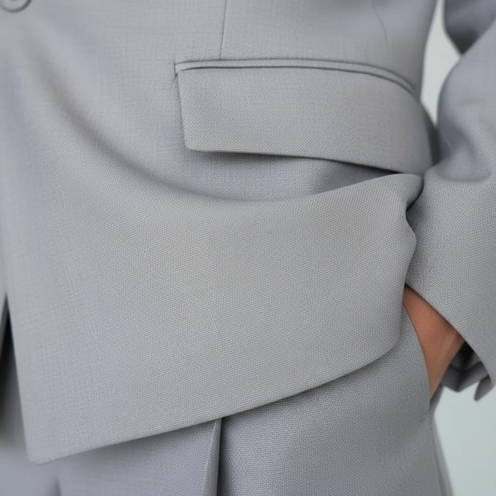 Women’s Tailored Blazer and Wide Leg Trouser Suit Set for Office Wear