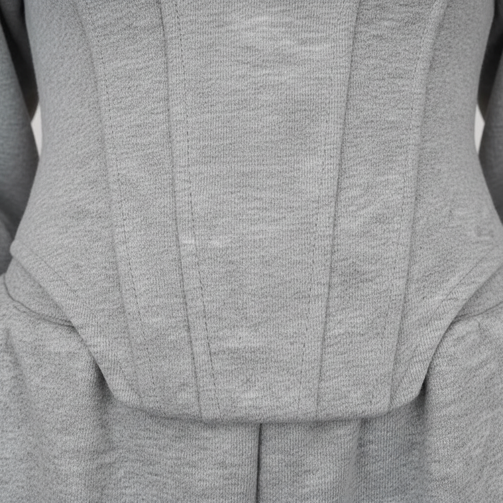 Women’s Three Piece Lounge Set with Zip Hoodie Corset Top