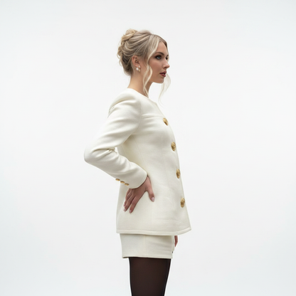 Women’s Single Breasted Blazer and Shorts Suit Set for Elegant Office Wear