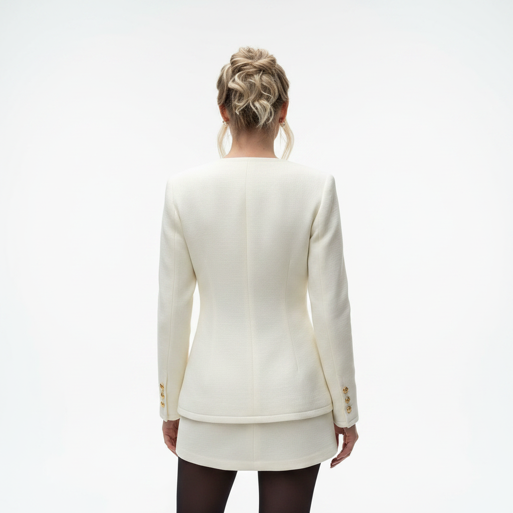 Women’s Single Breasted Blazer and Shorts Suit Set for Elegant Office Wear