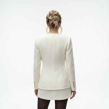 Women’s Single Breasted Blazer and Shorts Suit Set for Elegant Office Wear
