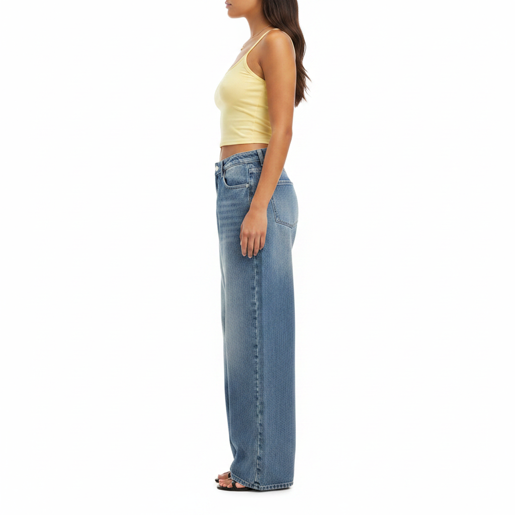 Women’s Vintage Wide Leg Denim Jeans for Casual Streetwear
