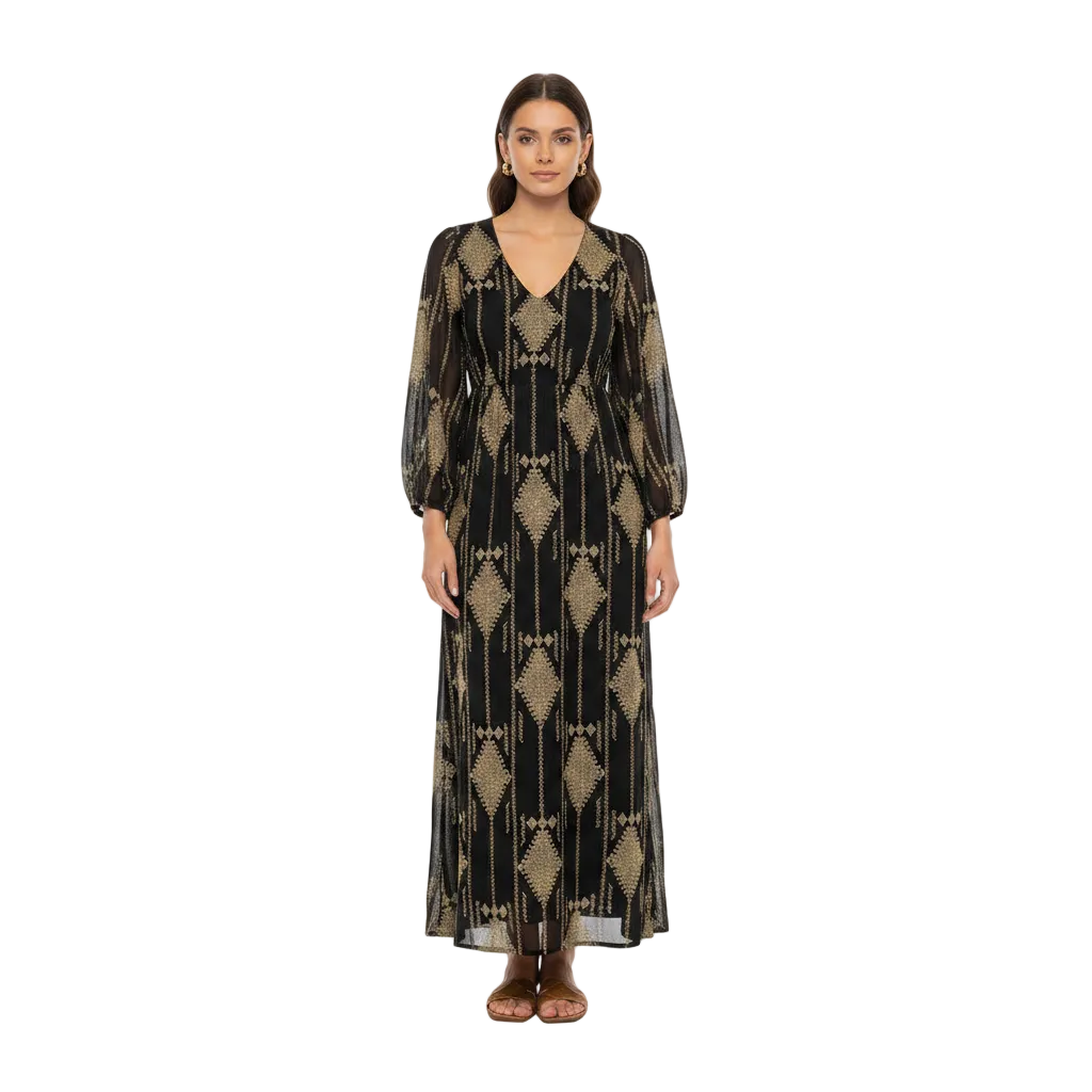 Women’s Elegant Printed Maxi Dress for Daily Wear and Tropical Getaway Outfits