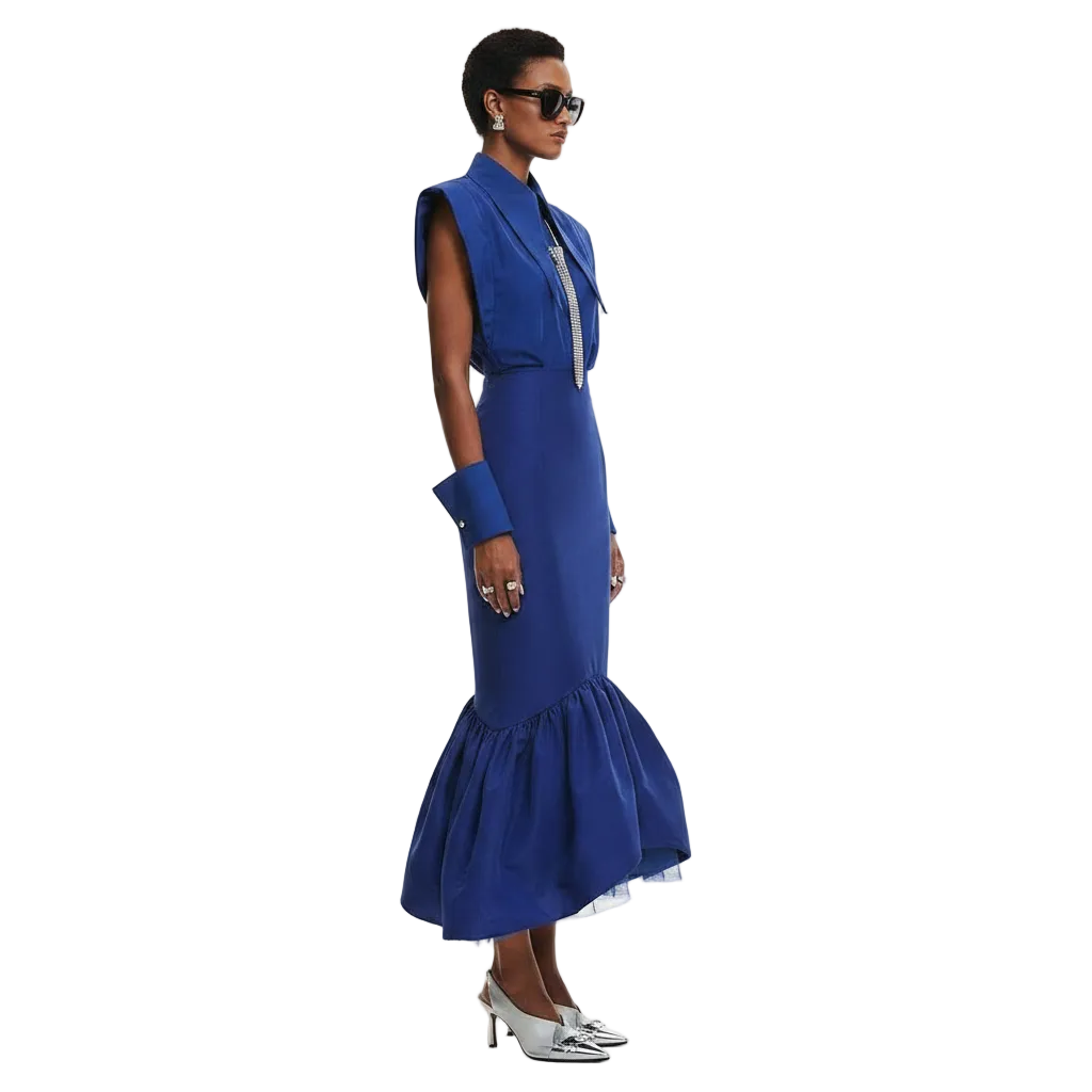 Women’s Elegant Shirt and Maxi Skirt Set for Formal Occasion Wear