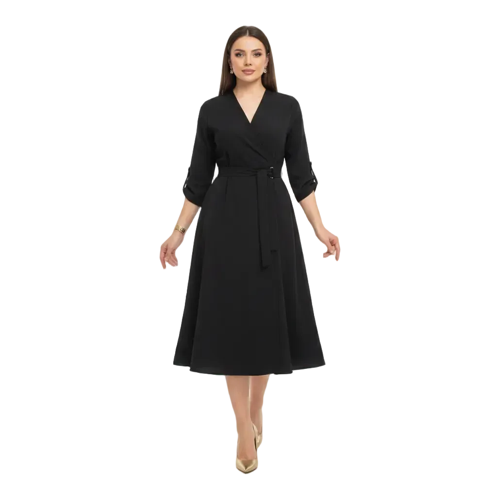 Women’s Elegant Midi Dress for Office Wear and Daily Fashion