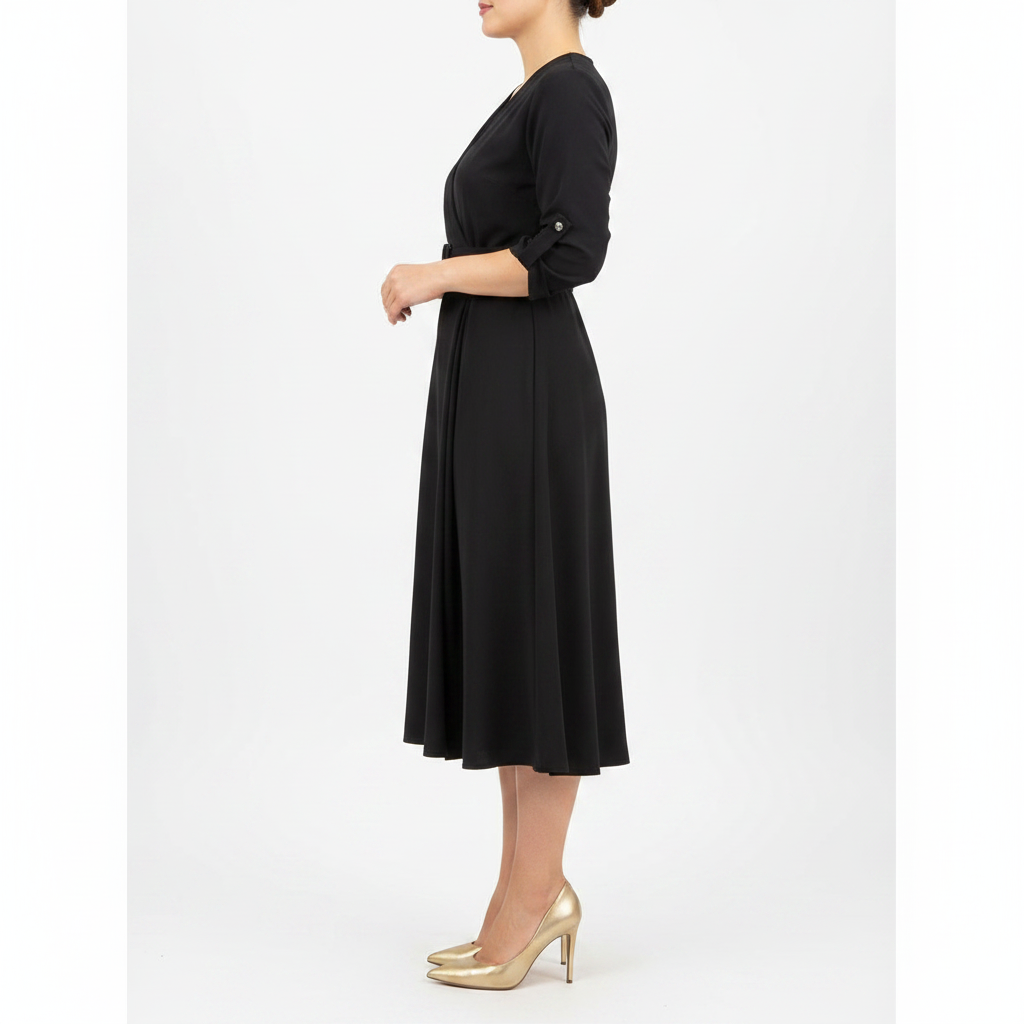 Women’s Elegant Midi Dress for Office Wear and Daily Fashion