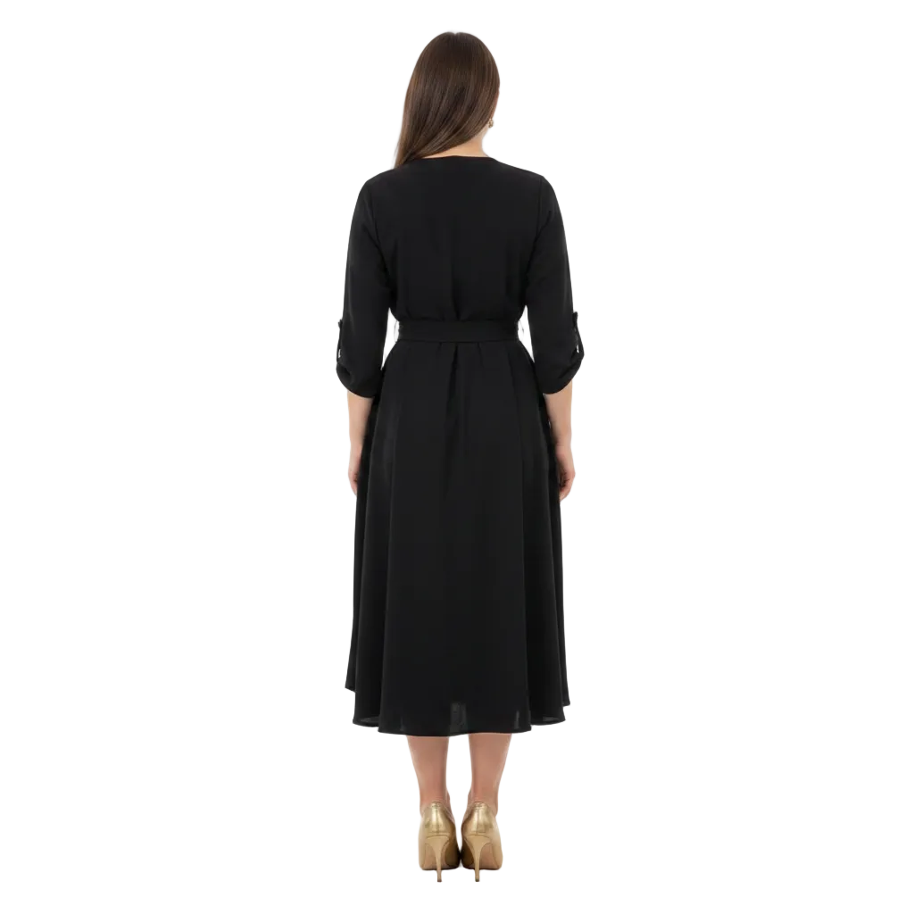 Women’s Elegant Midi Dress for Office Wear and Daily Fashion