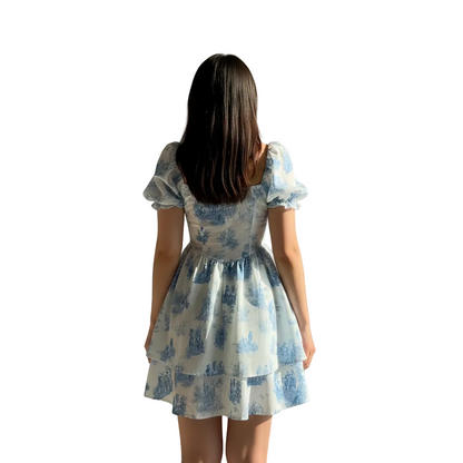 Women’s Floral Print Mini Dress for Vacation Wear and Romantic