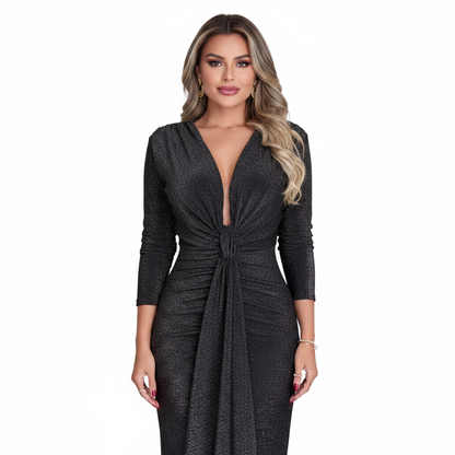 Women’s Deep V Neck Bodycon Dress for Elegant Party Wear