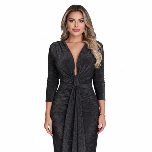 Women’s Deep V Neck Bodycon Dress for Elegant Party Wear