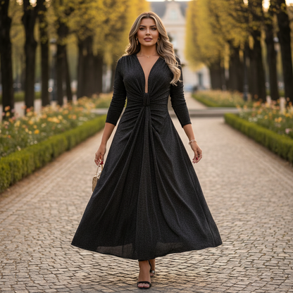 Women’s Deep V Neck Bodycon Dress for Elegant Party Wear