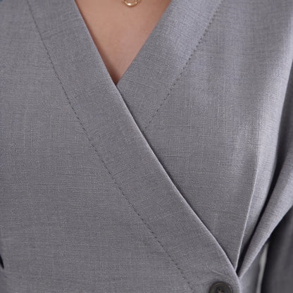 Women’s Elegant Blazer and Wide Leg Pants Set for Office Wear