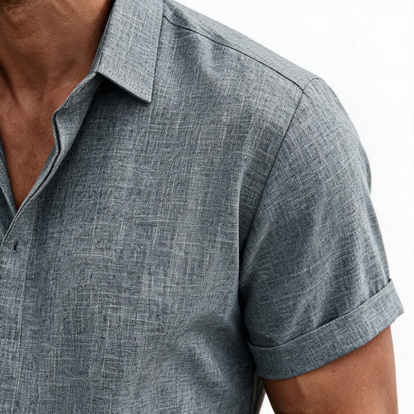 Men's Textured Button Down Shirt for Summer Casual Wear