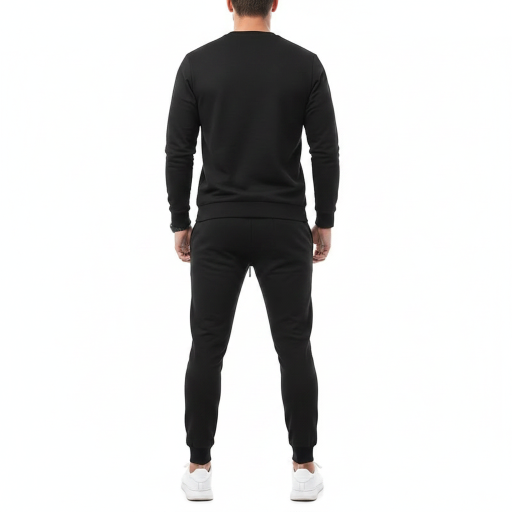 Men's Skull Print Long Sleeve Sweatshirt with Jogger Pants Set