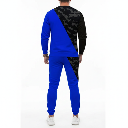 Men's Skull Print Long Sleeve Sweatshirt with Jogger Pants Set