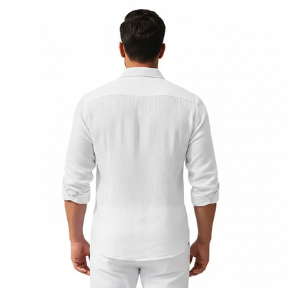 Men's Long Sleeve Button Down Shirt with Four Way Stretch Fabric