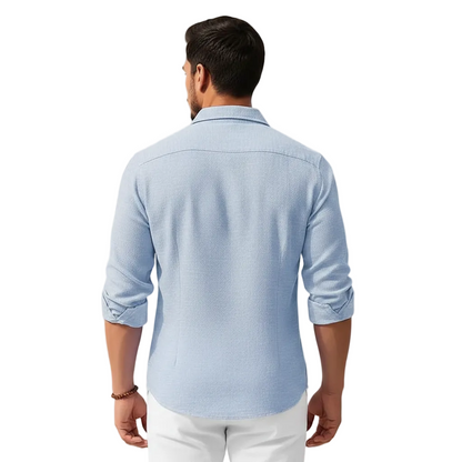 Men's Long Sleeve Button Down Shirt with Four Way Stretch Fabric