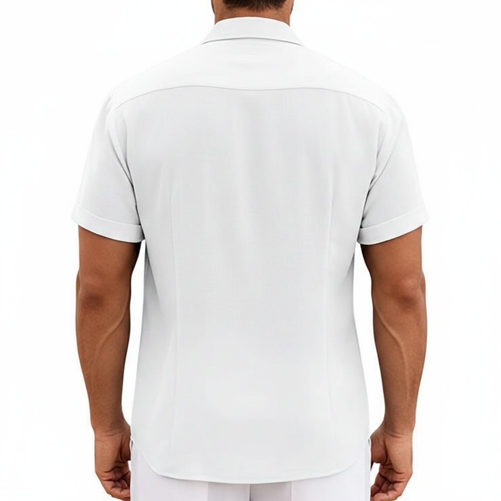 Men's Textured Button Down Shirt for Summer Casual Wear