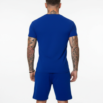 Men's Short Sleeve T-Shirt with Drawstring Shorts Set