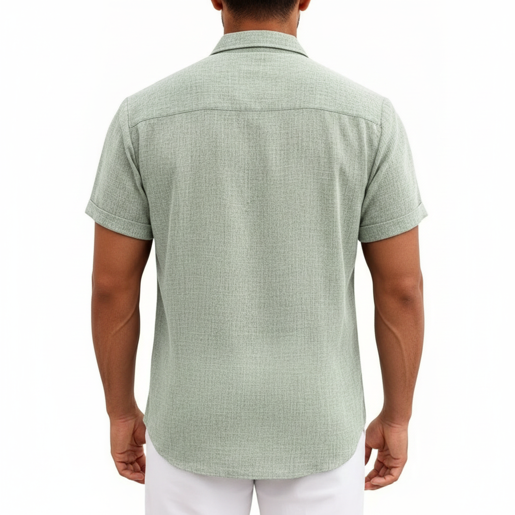 Men's Textured Button Down Shirt for Summer Casual Wear