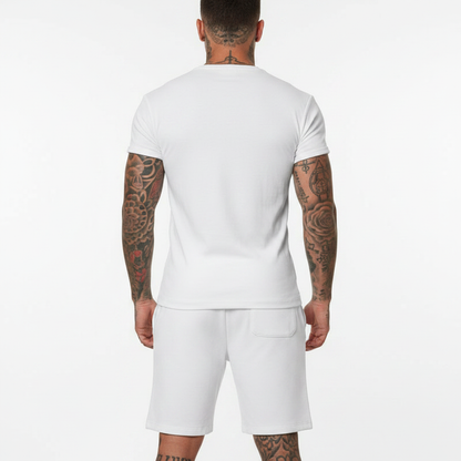 Men's Short Sleeve T-Shirt with Drawstring Shorts Set